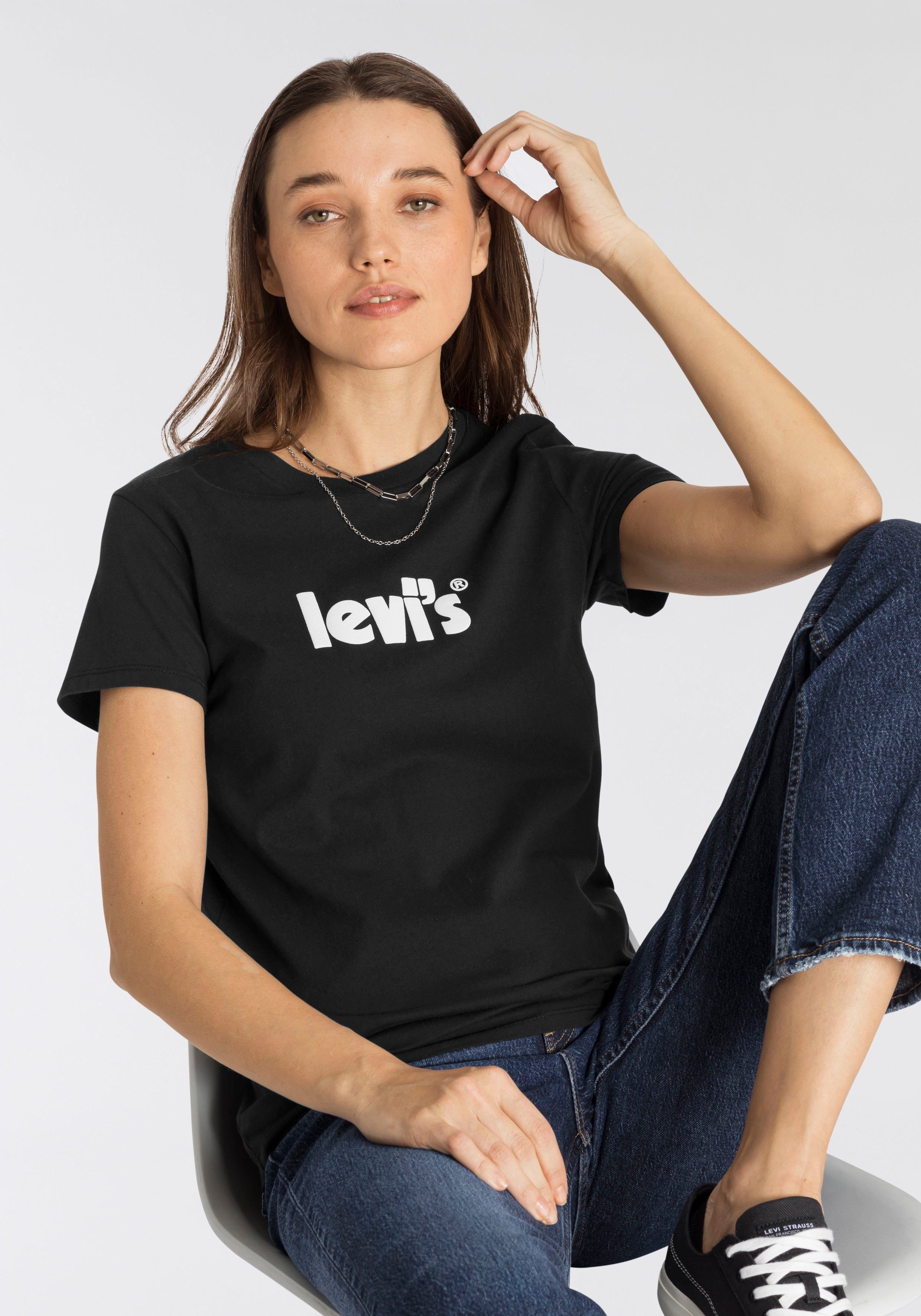 T-Shirt Levi's® PERFECT schwarz THE Markenschriftzug TEE Mit