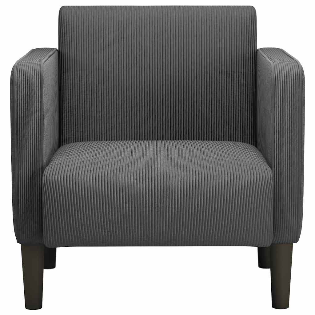 vidaXL Sessel Sessel mit Armlehnen Dunkelgrau 54 cm Cordstoff (1-St) günstig online kaufen