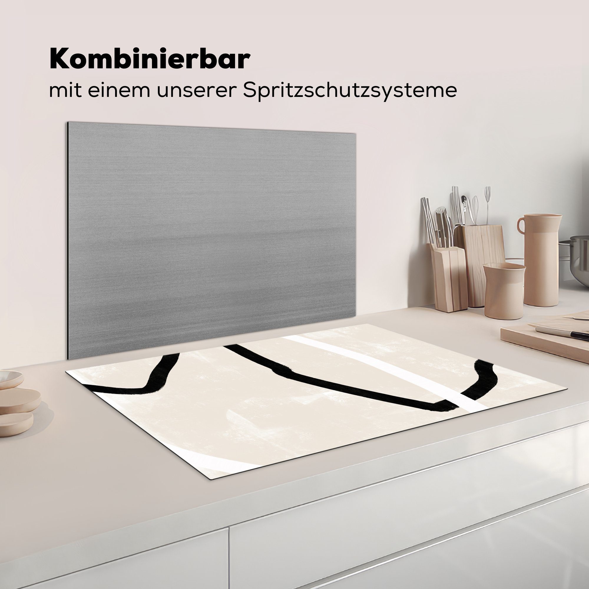 MuchoWow Herdblende-/Abdeckplatte Rosa - Ceranfeldabdeckung (1 Vinyl, Design, für cm, Minimalismus Induktionskochfeld die - küche, tlg), Schutz 81x52