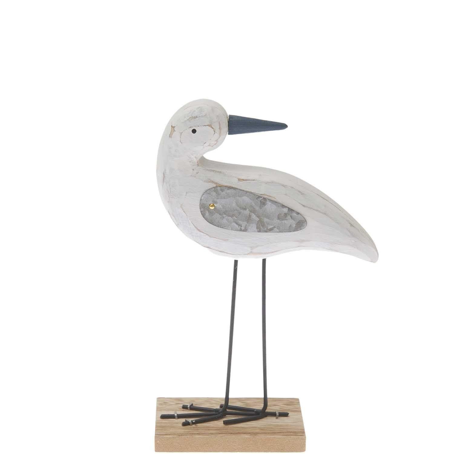 Rico Design Geschenkkarte Holz Aufsteller Möwe, mit Metall-Flügeln, Weiß, 21 x 17 x 5 cm