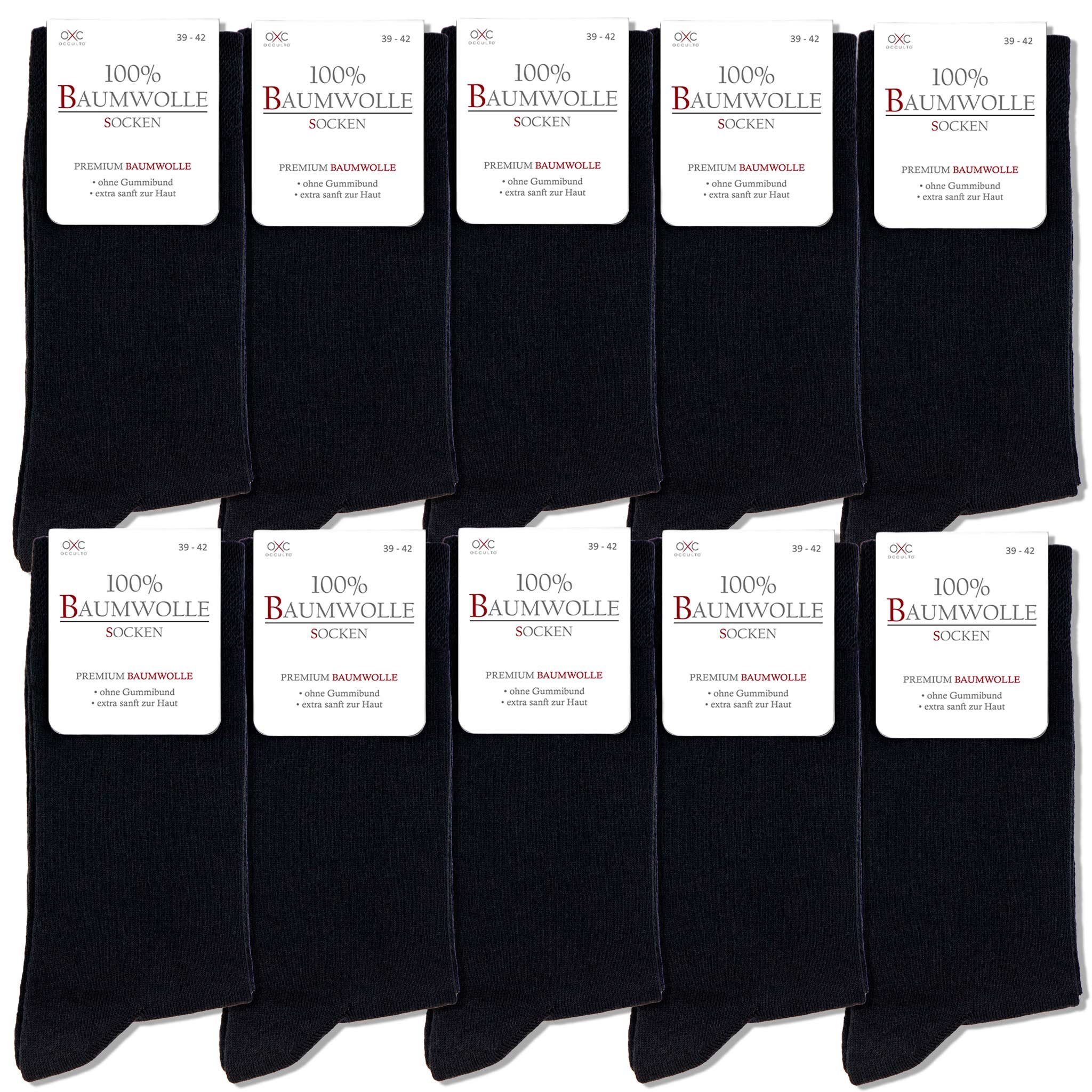 Ingo) (10-Paar) Baumwollsocken Herren Businesssocken Pack 10Blk OCCULTO 10-20er 100% Occulto (Modell: