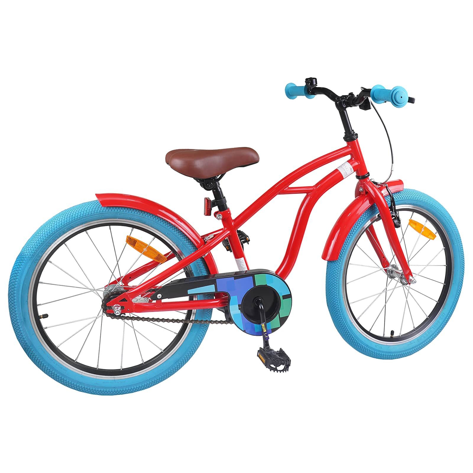 vidaXL Kinderfahrrad 137 x 54 x 79 cm Kinderfahrrad 20 Zoll für 6-11 Jahre alt Rot