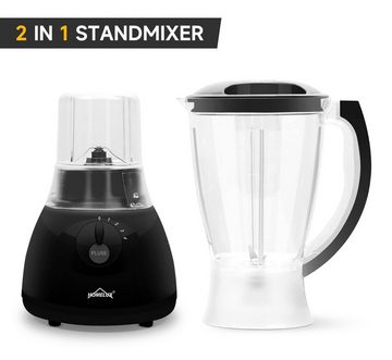 HOMELUX Standmixer 400w 1,5 L Kunststoff Mixer Smoothie Maker 3 in 1 Universal Blender, 400,00 W, 4 Geschwindigkeit, Impulsfunktion, Küchenmixer mit Stopfer