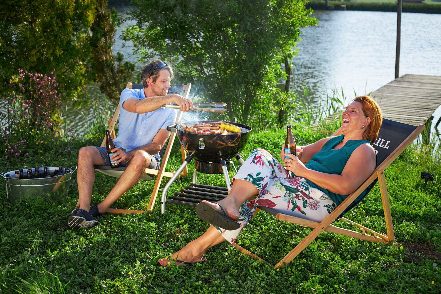 RÖSLE Grillzange Barbecue, 25054, mit patentiertem Verschlusssystem, 43 cm, Edelstahl 18/10