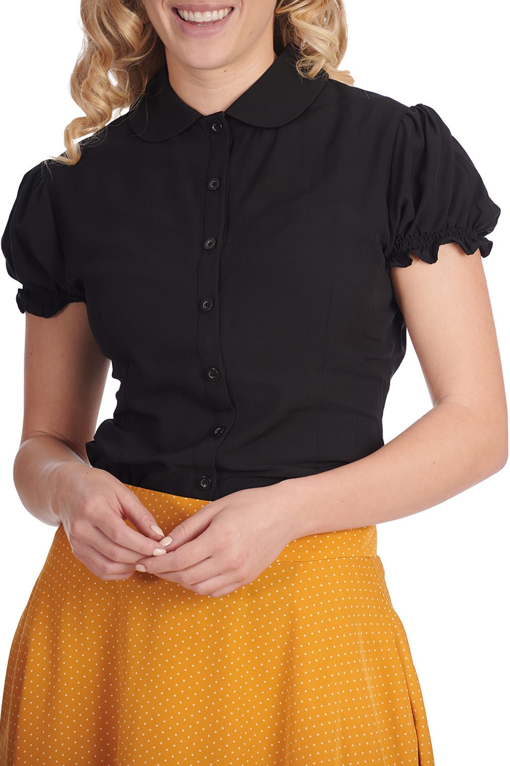 Banned Blusenshirt Betsy Bloom Schwarz günstig online kaufen