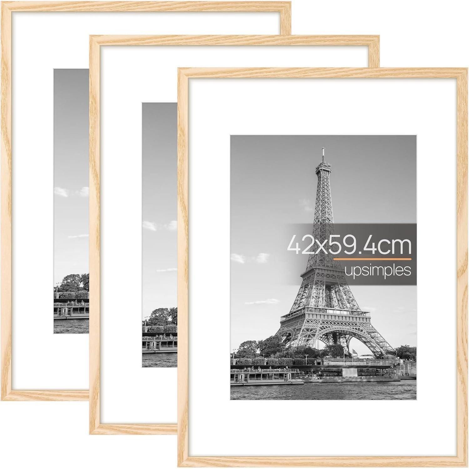 LuxusKollektion Bilderrahmen-Set Bilderrahmen 3 Pack 20x30 Fotos Bilder Poster 20x30cm Natur, (3 St)