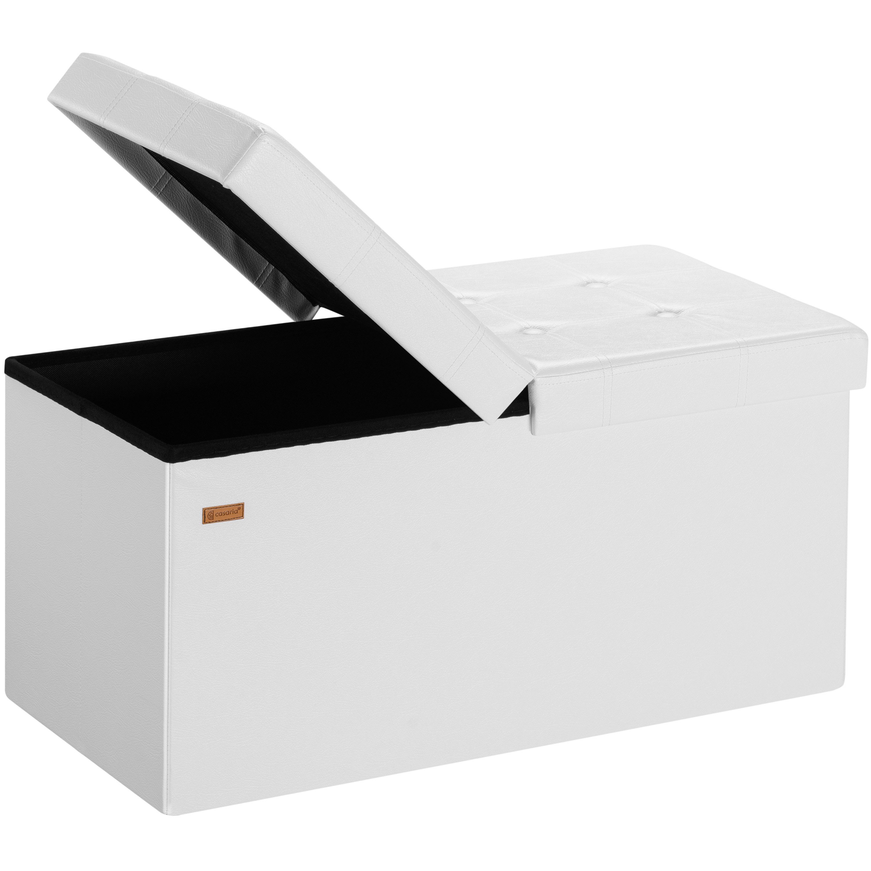 Casaria Sitzbank (1-St), Deckel Klappbar Gepolstert Faltbar Kunstleder 100L Flur Schlafzimmer