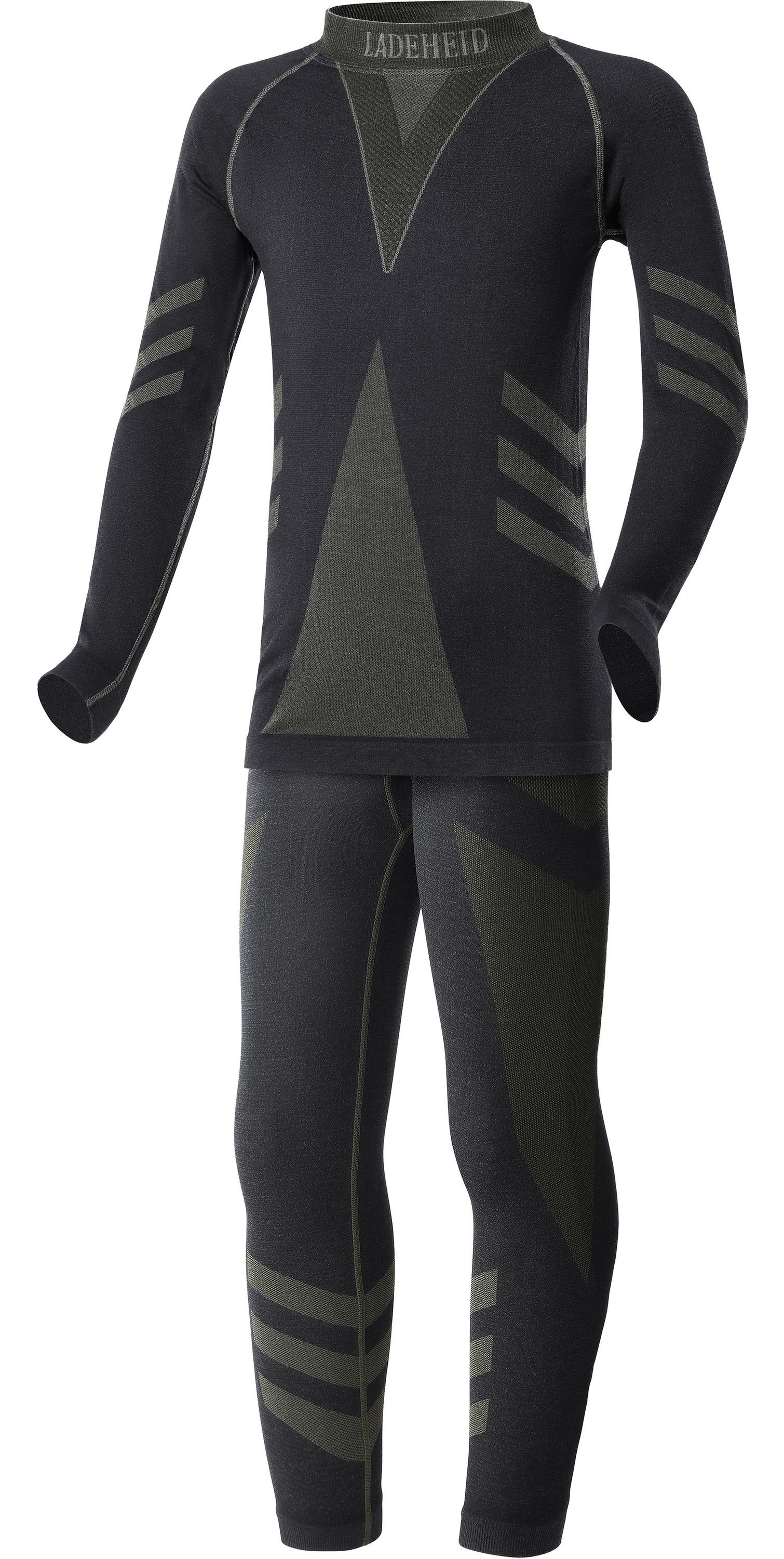 Ladeheid Funktionsunterhemd Kinder Funktionsunterwäsche Set Shirt Unterhose Thermoaktiv LAGI009 (Set, mit Funktionsunterhose)