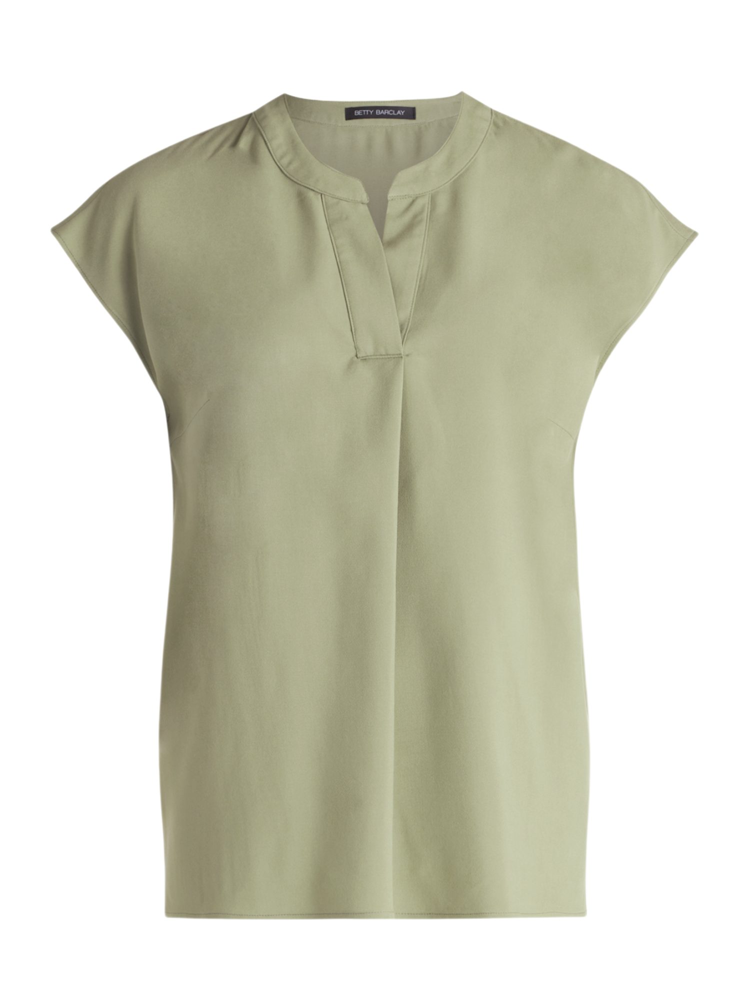 Betty Barclay Hemdbluse grün,Basic,Viskose,Unifarben,Stehkragen,Kurz,Tailliert