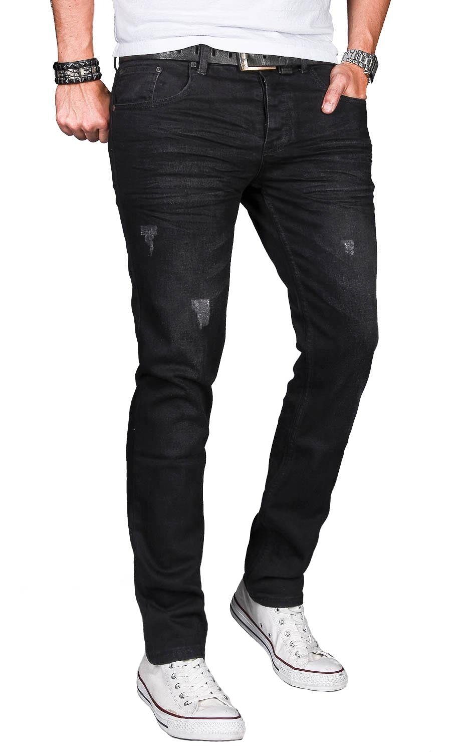 Stretch ASLuca Elasthan Slim-fit-Jeans AS050 Salvarini Alessandro mit