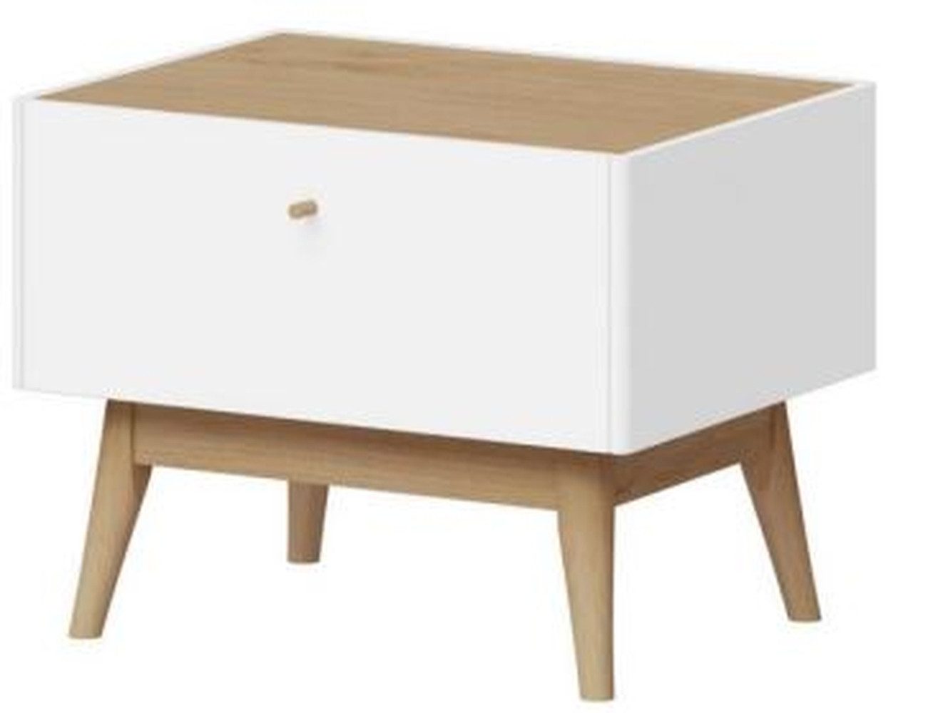 freiraum Nachtkommode Monteo, 1 Schublade, Weiß / Kendal-Eiche-Dekor - 42x42x55cm (BxHxT)