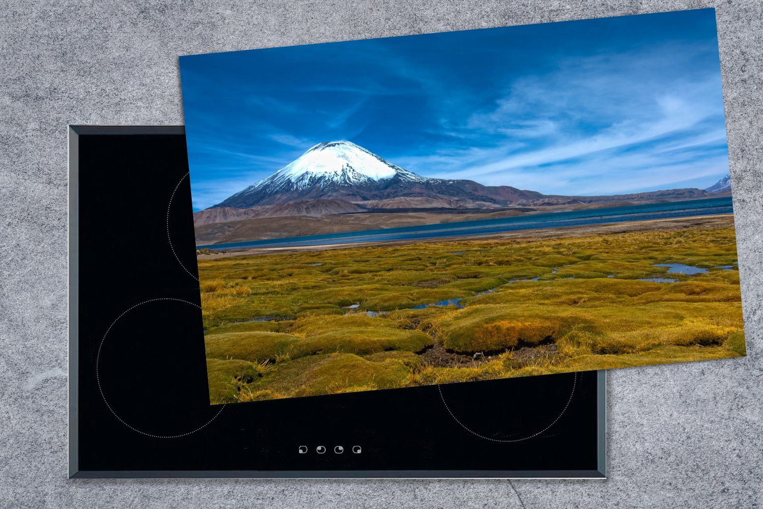 Herdblende-/Abdeckplatte Schutz für Südamerika, (1 MuchoWow Umwelt Induktionskochfeld im cm, tlg), 81x52 Vinyl, die Ceranfeldabdeckung küche, in Lauca-Nationalpark