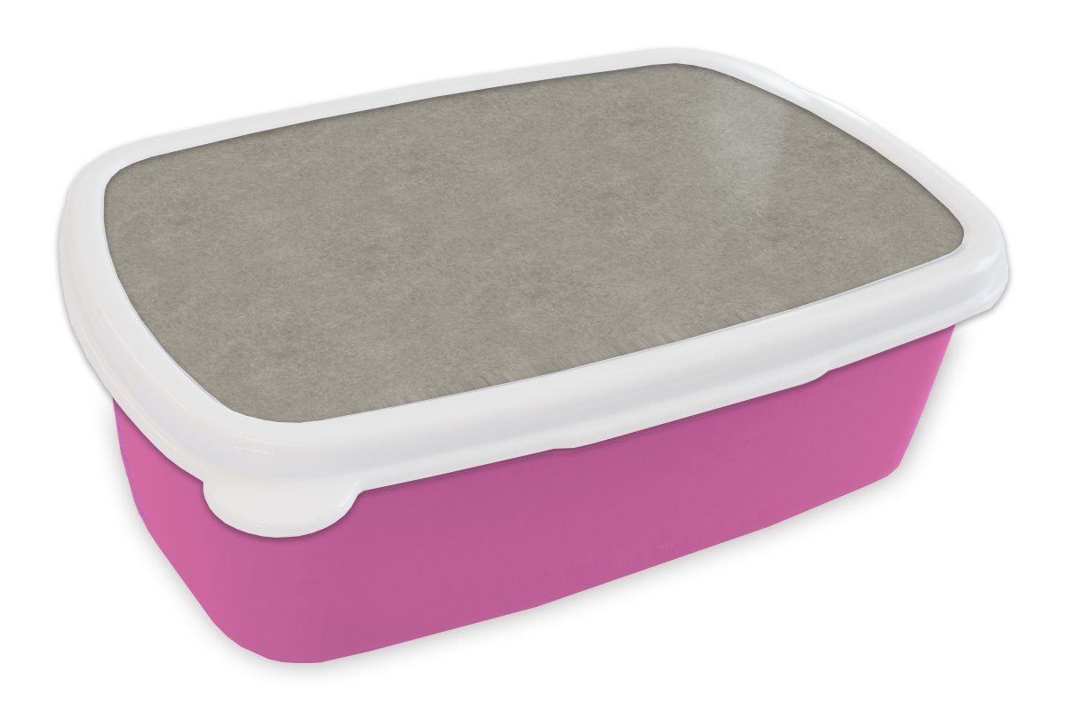 MuchoWow Lunchbox Beton - Grau - Muster - Industriell, Kunststoff, (2-tlg), Brotbox für Erwachsene, Brotdose Kinder, Snackbox, Mädchen, Kunststoff rosa