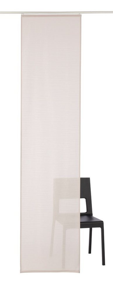 Schiebegardine Sarnia, HOME WOHNIDEEN, Klettband (1 St), halbtransparent,  Voile, ohne Montagezubehör, 57 cm