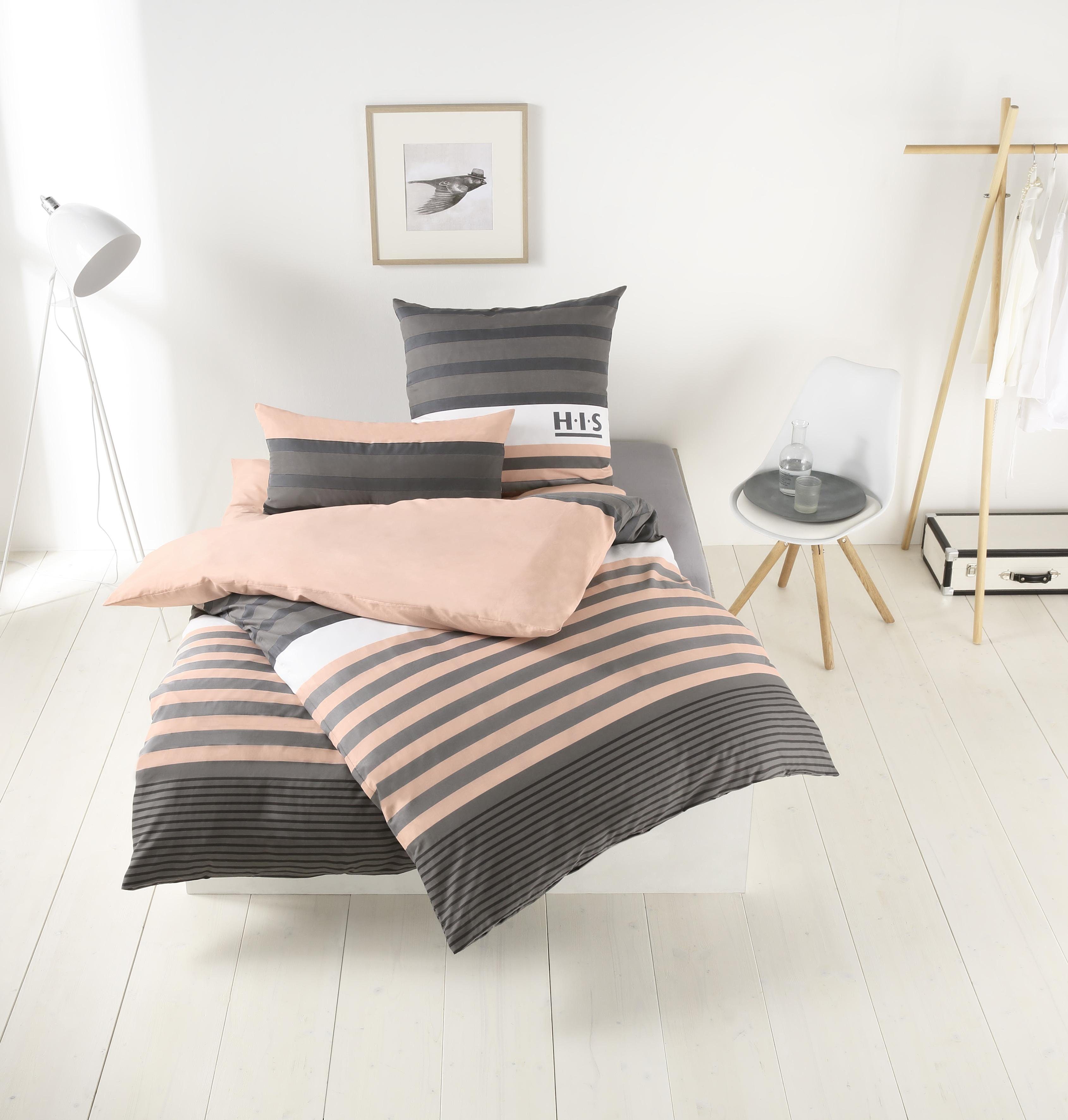 OTTO home Bettwäsche Majoran in 135x200, 155x220 cm u.a. Bettwäsche-Set mit Streifen, Linon, 3 teilig, gestreifte Bettwäsche in 4 Qualitäten, Marke H.I.S by OTT – Bild 5 von 5