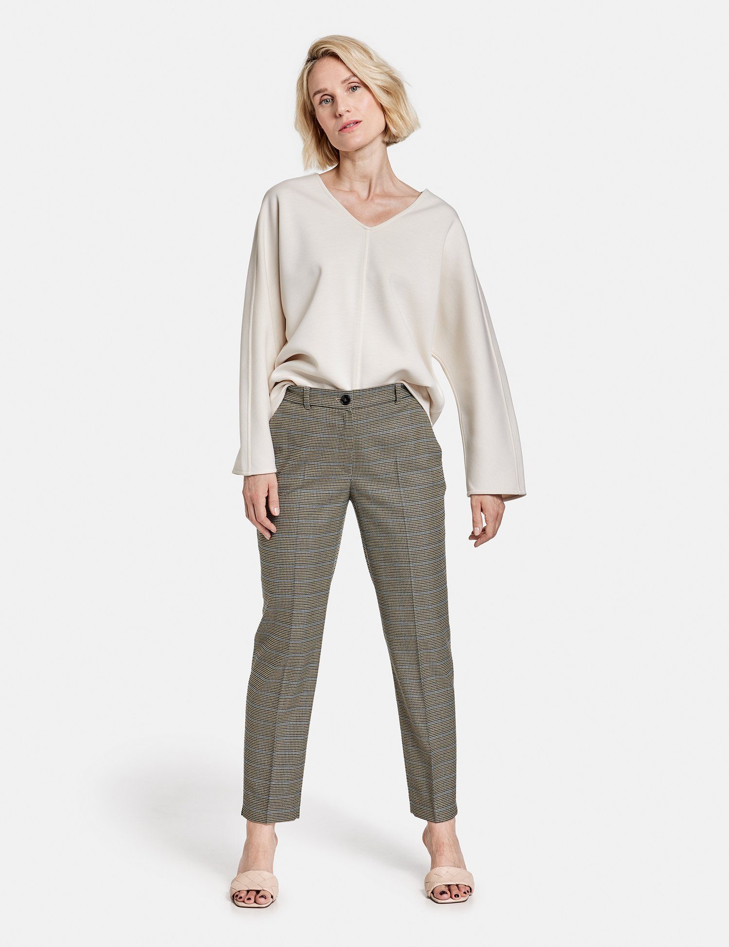 GERRY WEBER Stoffhose Hose Mit Mini-hahnentritt