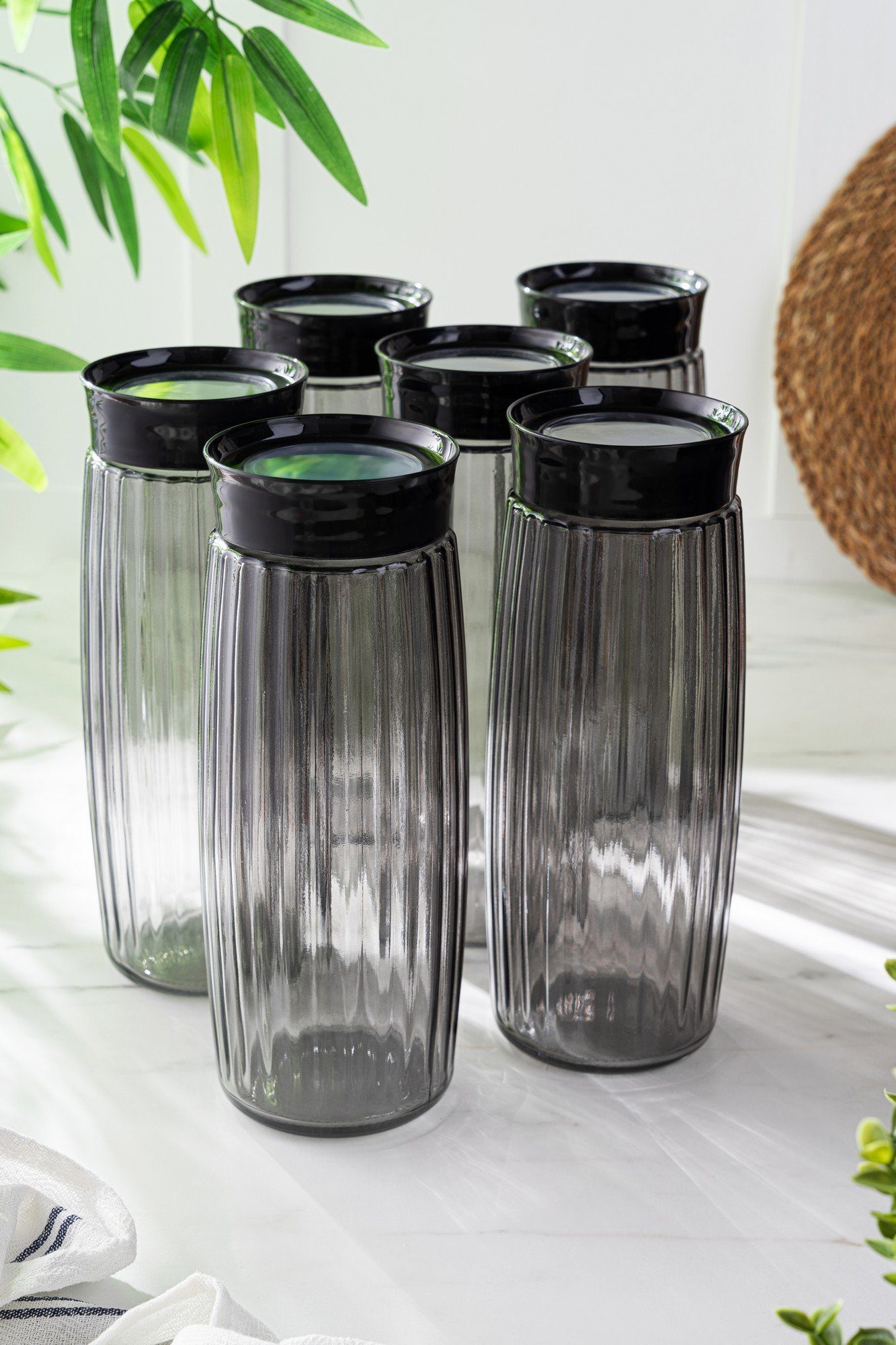 Hermia Concept Glas 100% GLASS, 10 x 10 x 26 cm / 1600 ml (6 Pieces) V3064, 6-tlg.