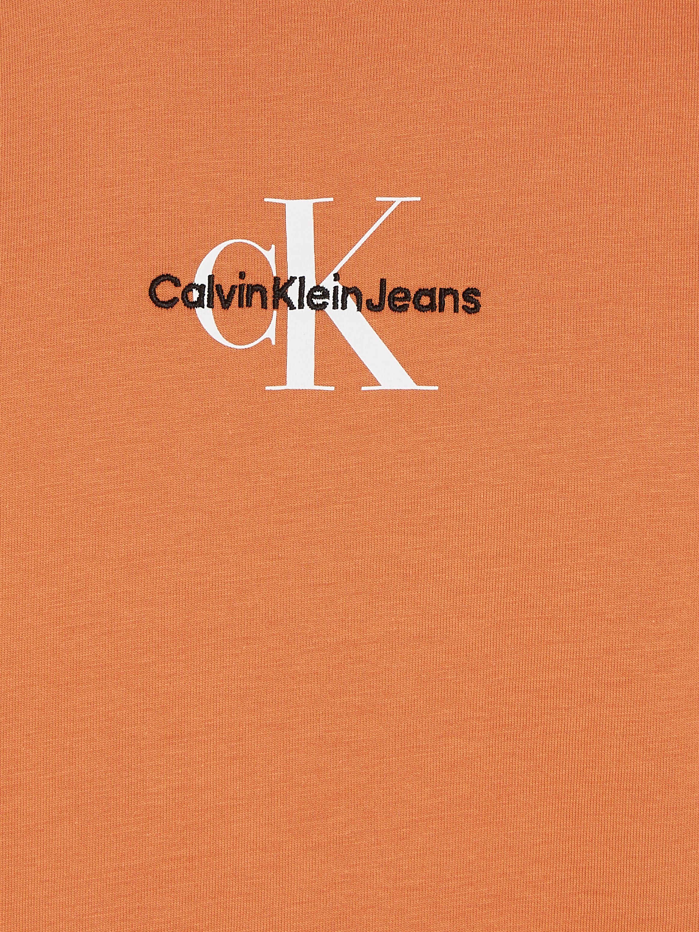MONOLOGO Clay mit Klein T-Shirt Calvin Logoschriftzug TEE REGULAR Jeans Burnt