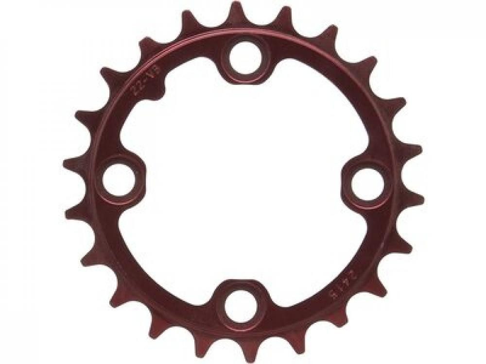 SRAM Kettenschaltung Truvativ Kettenblatt MTB;22T, LK64mm, Alu., rot;