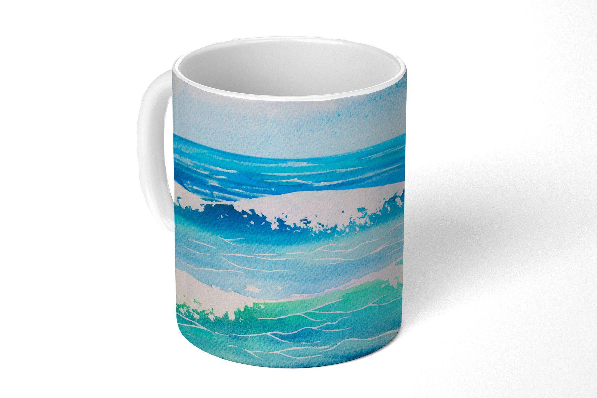 MuchoWow Tasse Meer - Golf - Aquarell, Keramik, Kaffeetassen, Teetasse, Becher, Teetasse, Geschenk
