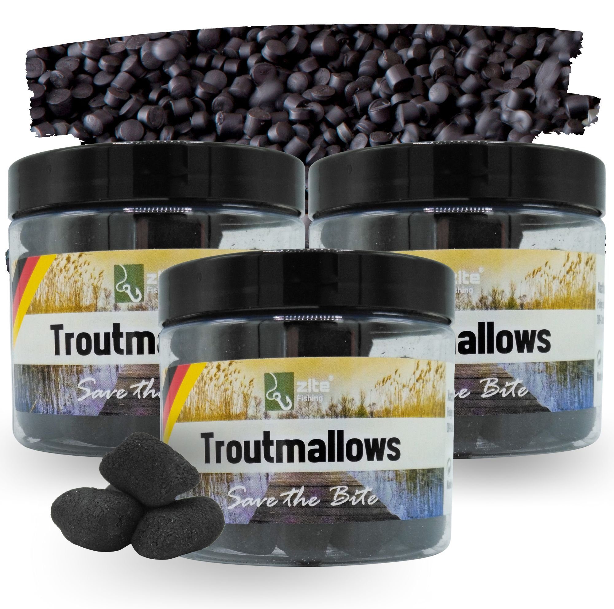 Kunstköder Troutmallows-Set 8 Aromen 3x40g Forellenköder