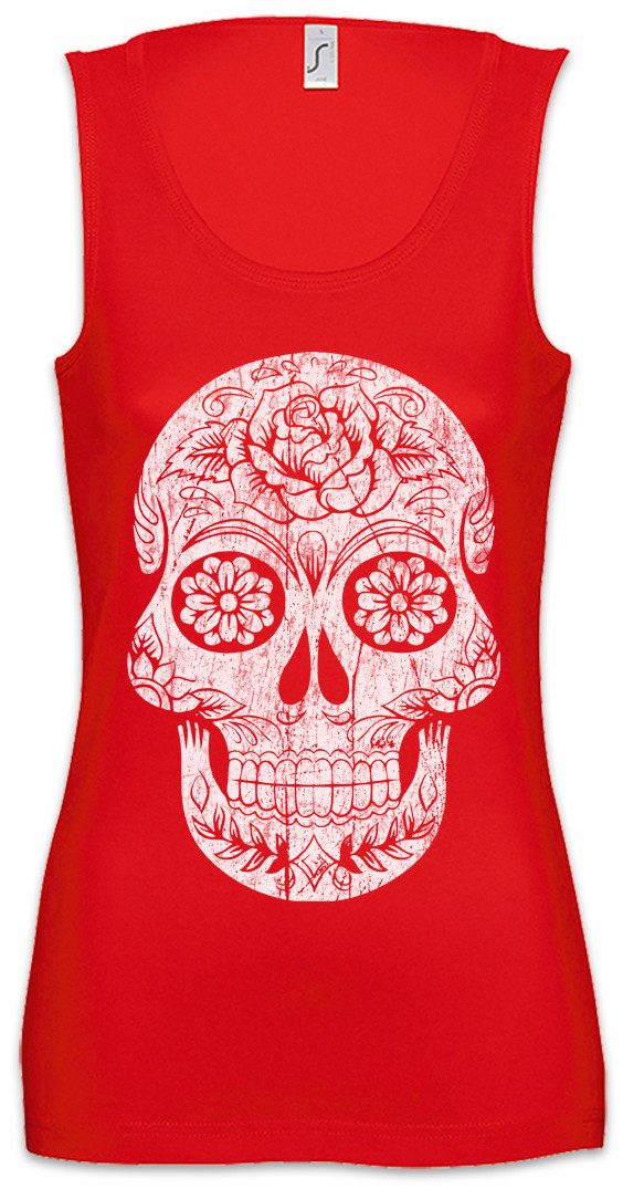 Urban Backwoods Tanktop Mexican Sugar Skull I Ärmelloses Damen T-Shirt Schädel Totenschädel Tattoo Mexiko Mexico Latin