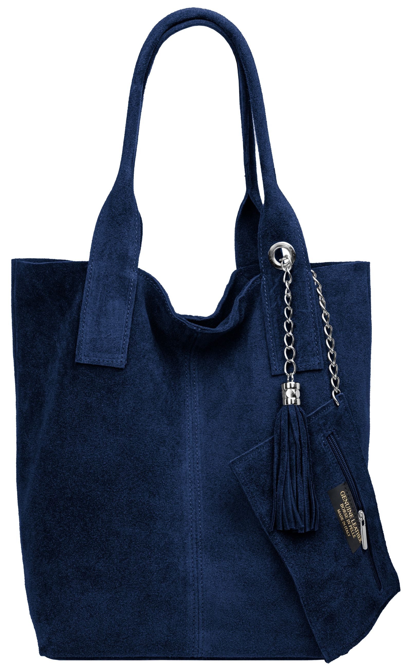 Caspar Schultertasche große Wildleder Shopper Damen günstig online kaufen