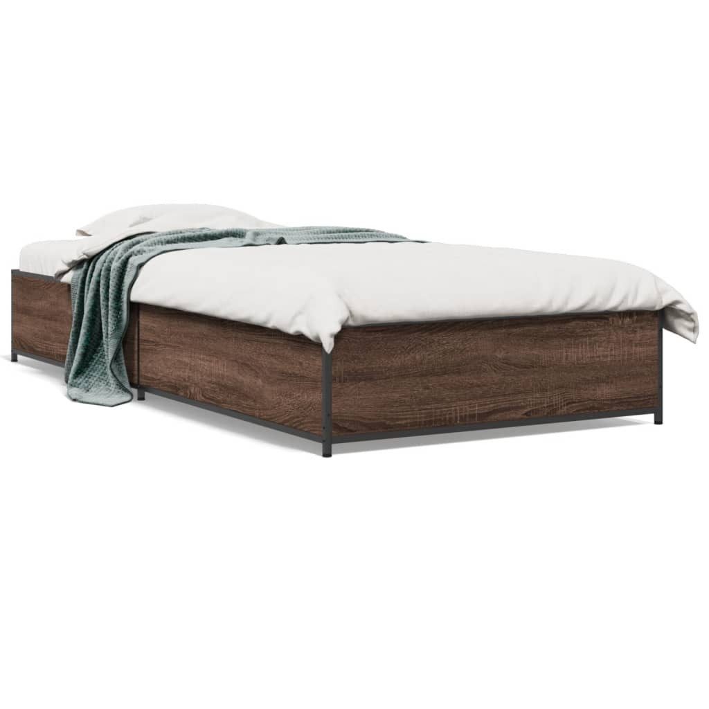 vidaXL Bett Bettgestell Braun Eichen-Optik 75x190 günstig online kaufen