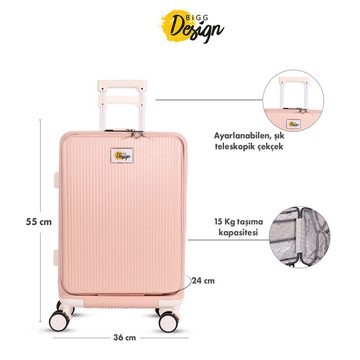 BIGGDESIGN Handgepäck-Trolley Biggdesign Moods Up Koffer mit Becherhalter und USB-Anschluss, 20 Zoll