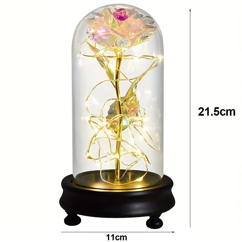 Kunstblume Ewige Rose im Glas Infinity Rosen mit Licht, Valentinstag Gesche günstig online kaufen