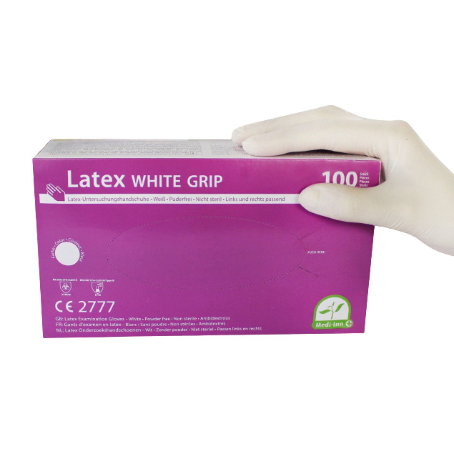 BODY PRODUCTS Relax Pharma und Kosmetik GmbH Einweghandschuhe Latex white grip Einmalhandschuhe puderfrei - XL (100-St)