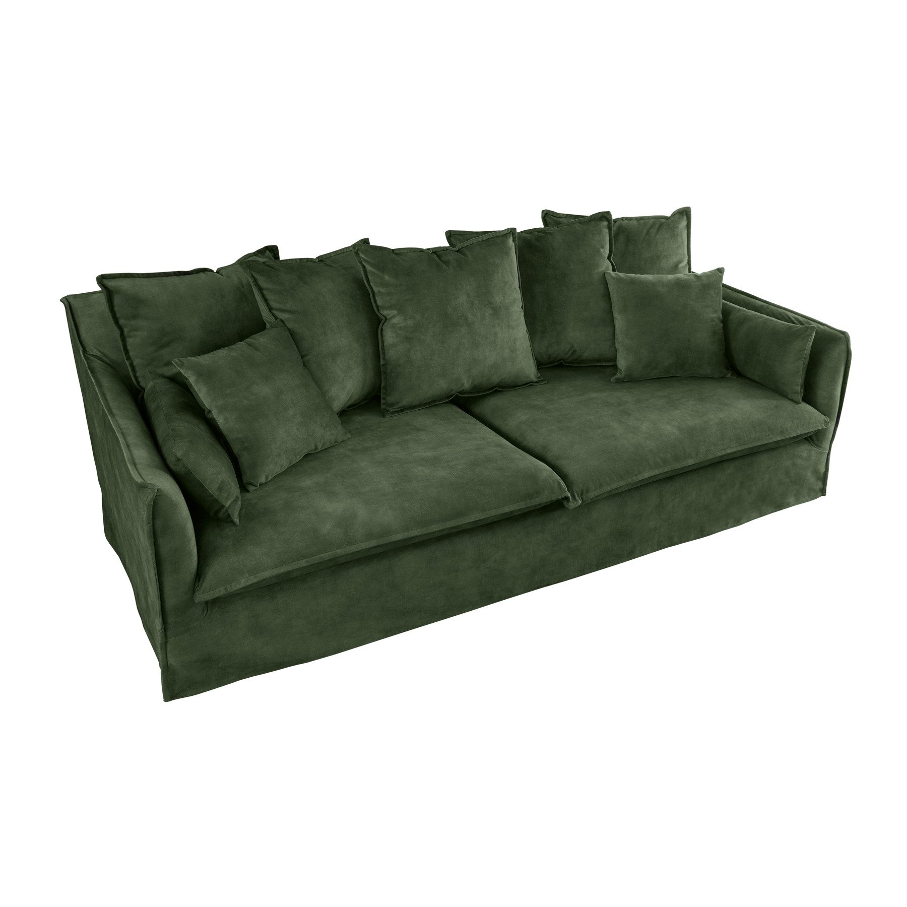 riess-ambiente 3-Sitzer HEAVEN 210cm dunkelgrün · Hussensofa mit Kissen und günstig online kaufen