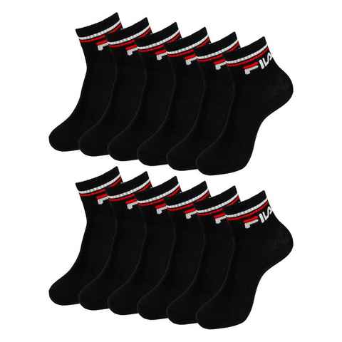 Fila Kurzsocken Quarter Socks Calza (6-Paar) im sportlichen Look mit Rippbündchen