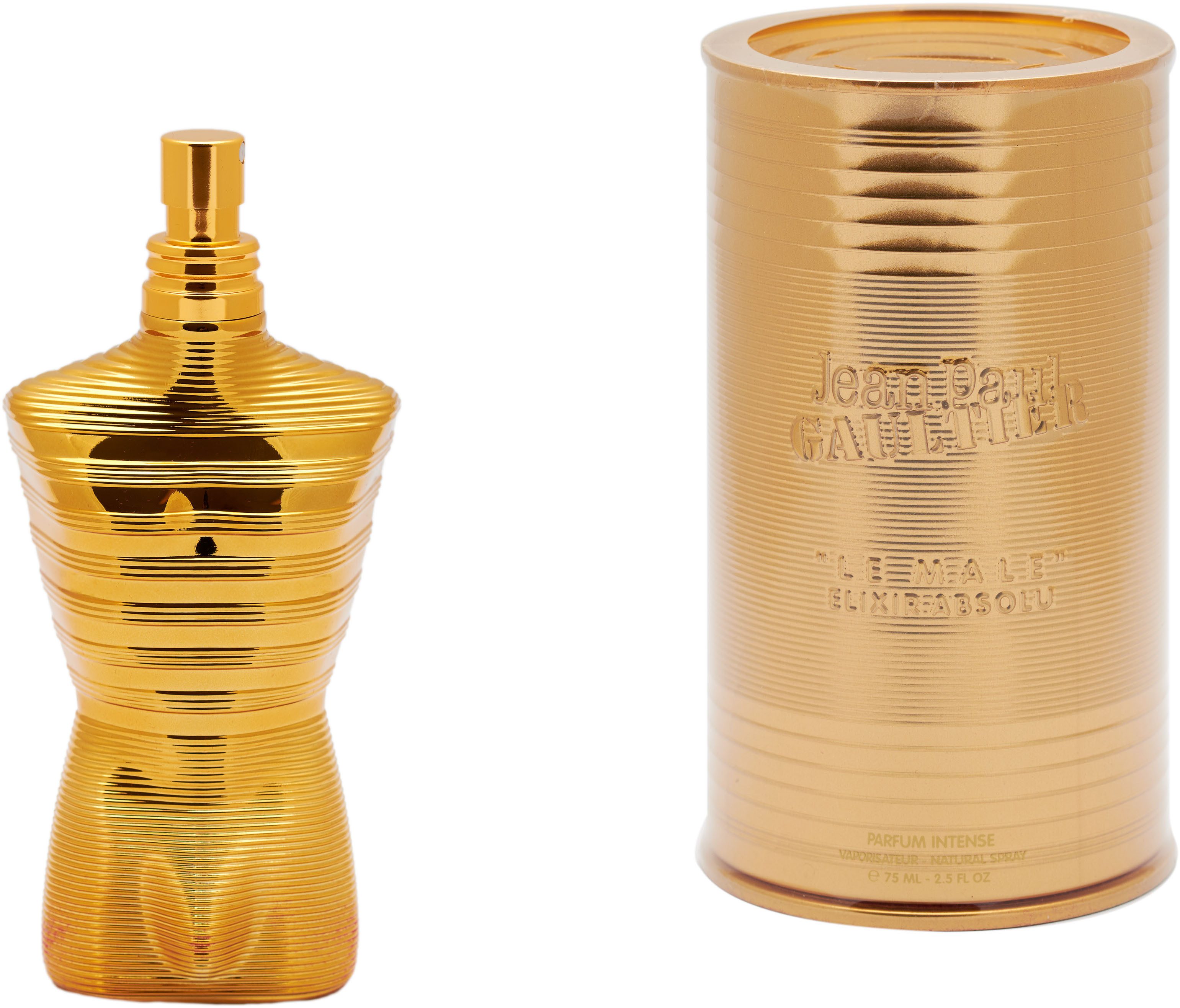 JEAN PAUL GAULTIER Extrait Parfum Jean Paul Gaultier Le Male Elixir Absolu, mit goldfarbenen Streifen