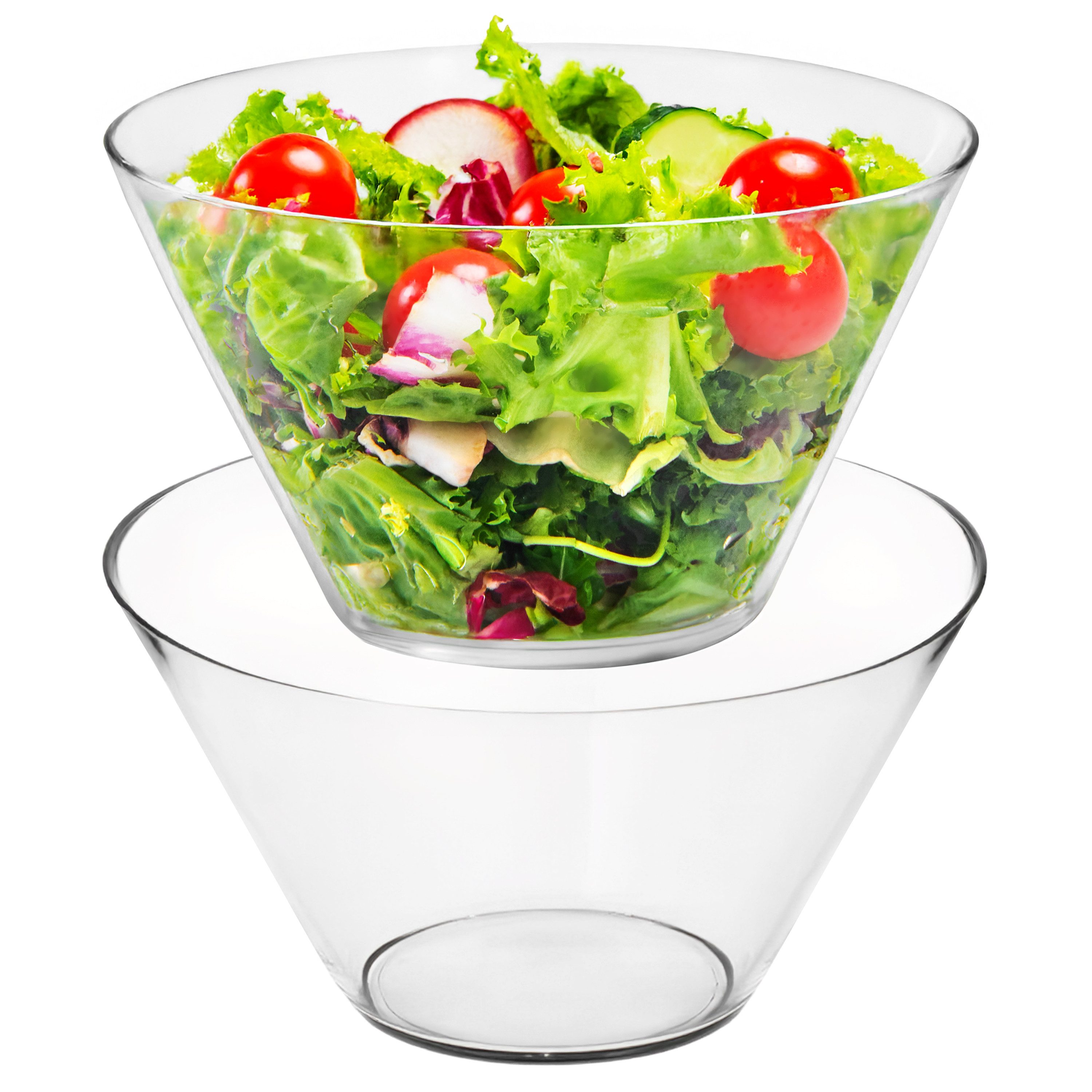 KONZEPT Salatschüssel Salatschüssel aus Glas, Glasschüssel für Salate, (2-tlg), Verfügbare Varianten: 3180 ml und 830 ml.