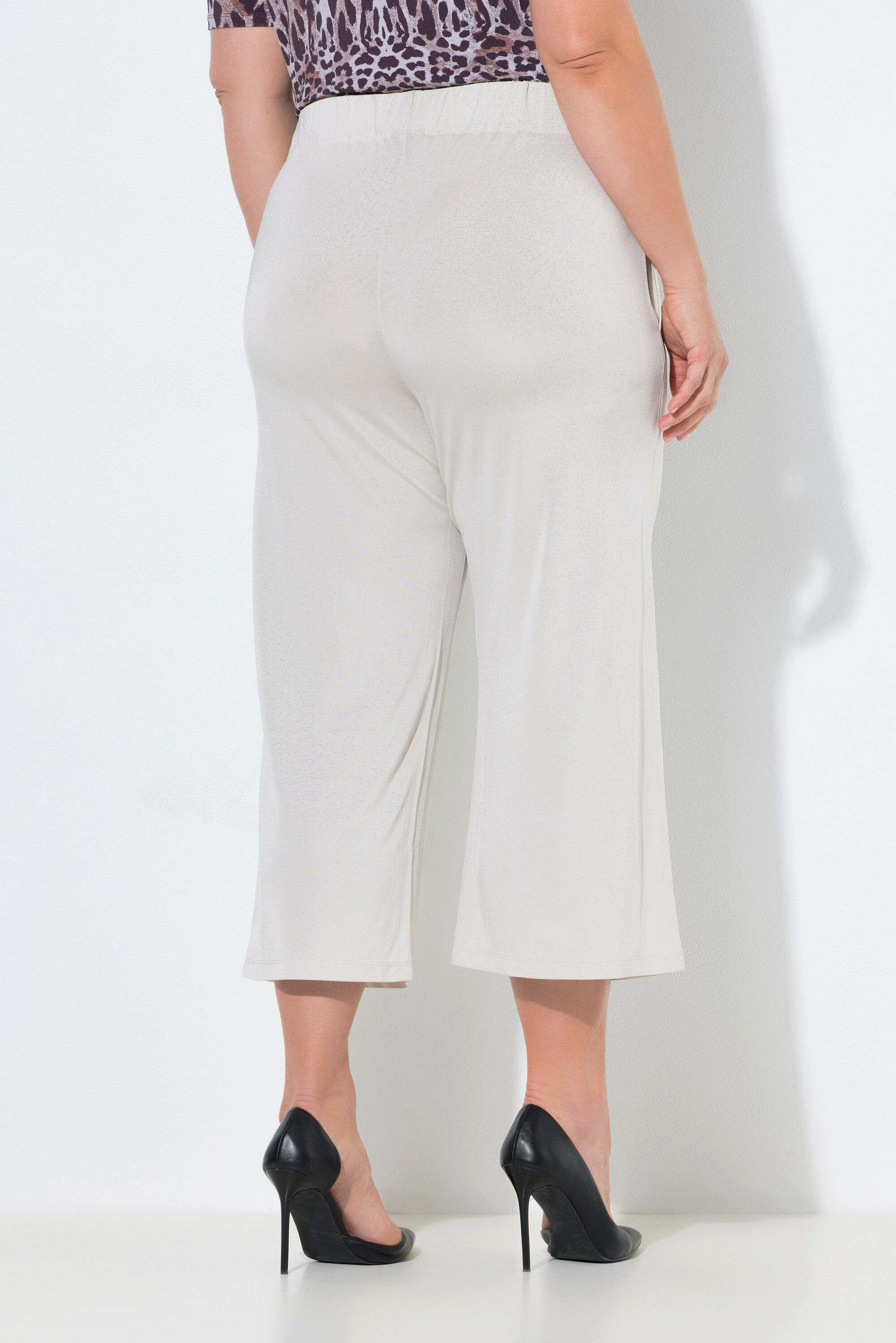 Ulla Popken Culotte Slinky-Culotte wadenlang weites Bein Elastikbund