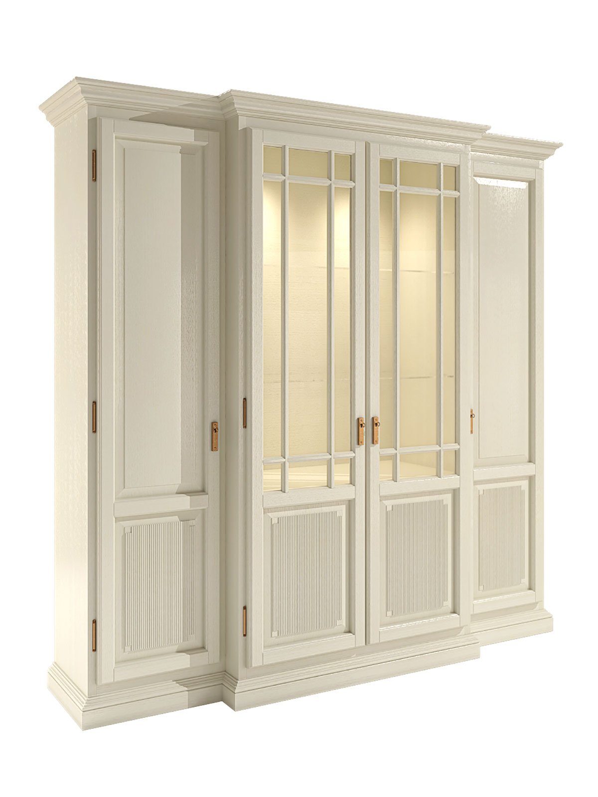 Casamia Highboard Vitrine Wohnwand 4-türig Duett 214 x 212 cm Pinie massiv