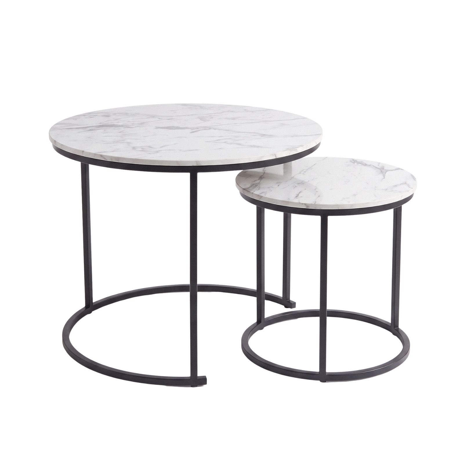 SCENA LIVING Couchtisch Set aus 2 runden Couchtischen, Ø 60 cm x 50 cm