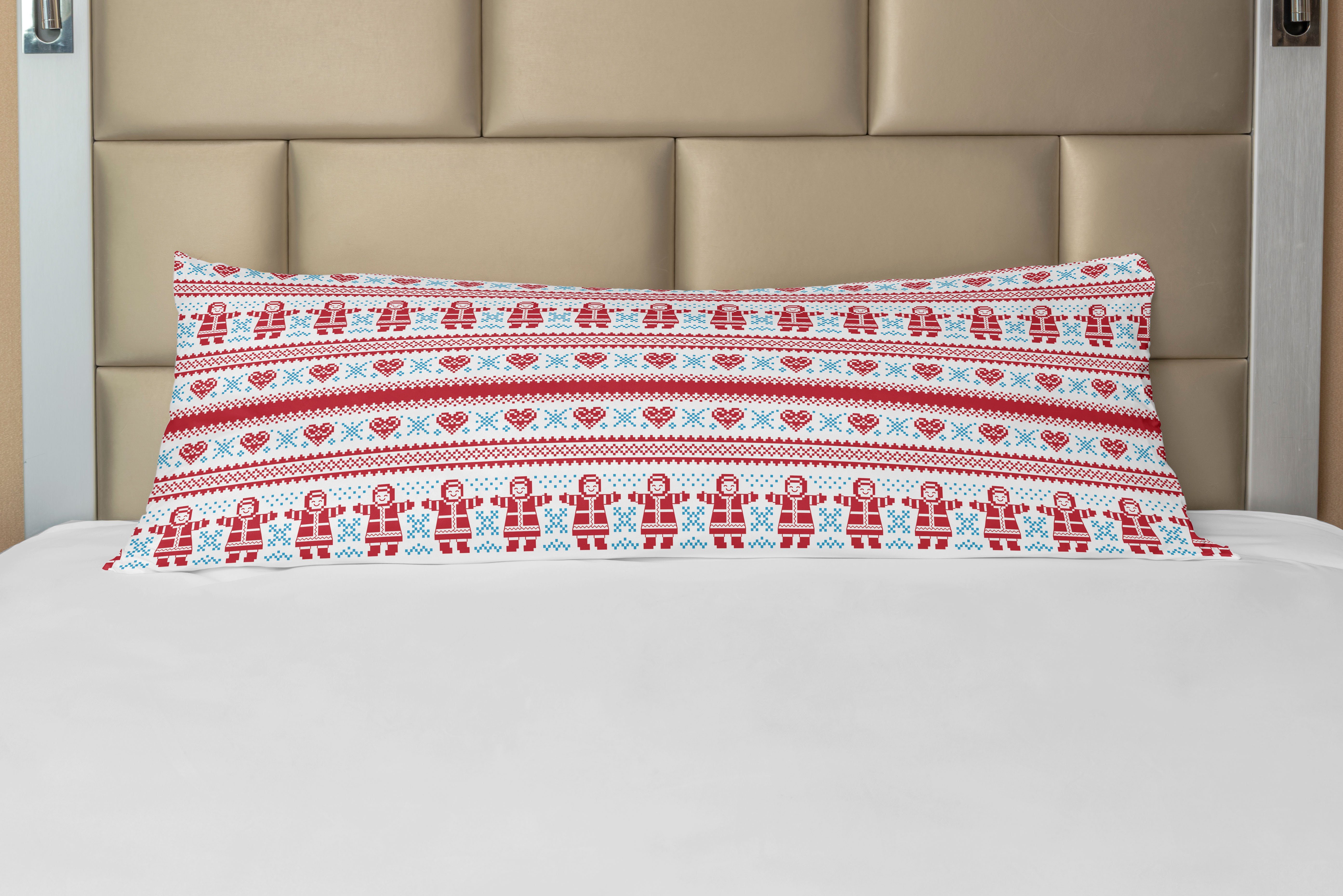 Langer Weihnachten Ornament Kissenbezug, Seitenschläferkissenbezug Inspired nordisch Abakuhaus, Deko-Akzent