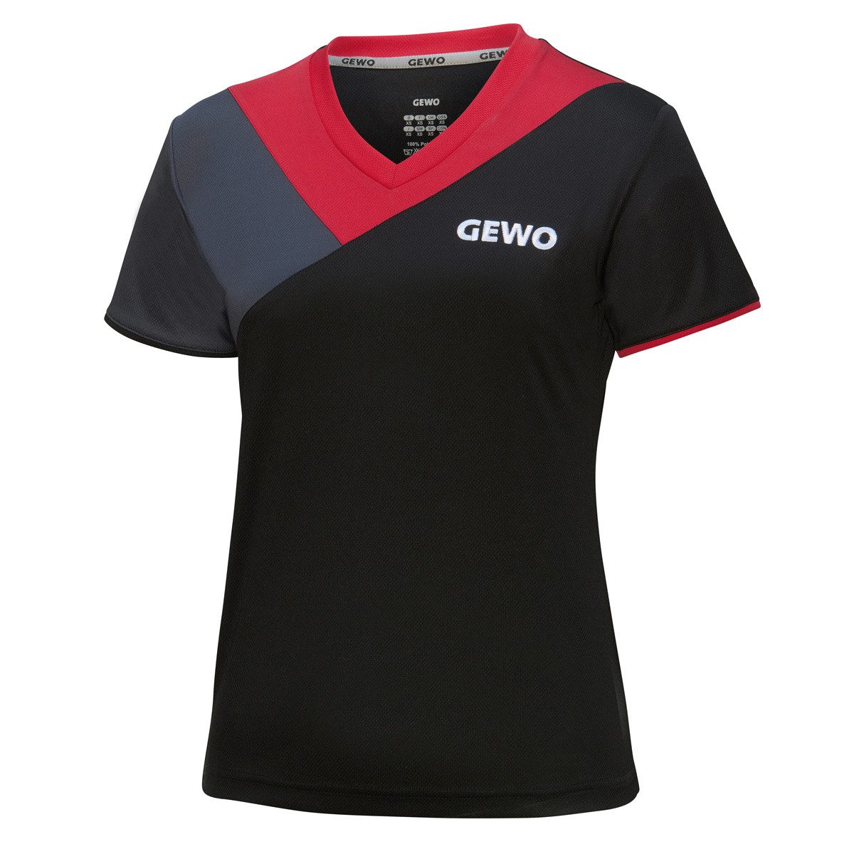 Gewo T-Shirt GEWO Lady Shirt Toledo schwarz/rot XXL