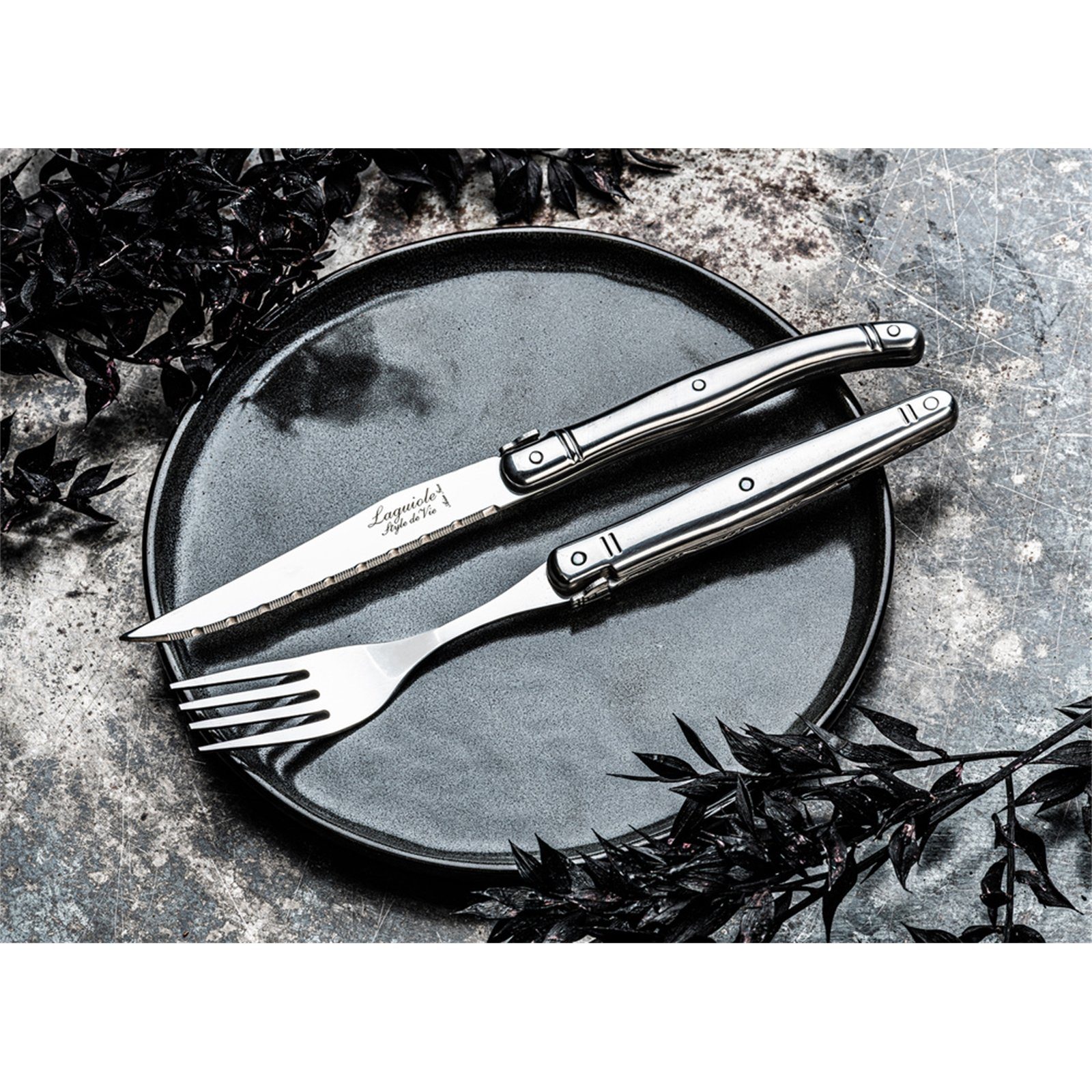 Laguiole Style de Vie Besteck-Set LAGUIOLE GABEL-SET "PREMIUM LINE", Edelstahl, 6 Gabeln, Edelstahl, Edelstahl