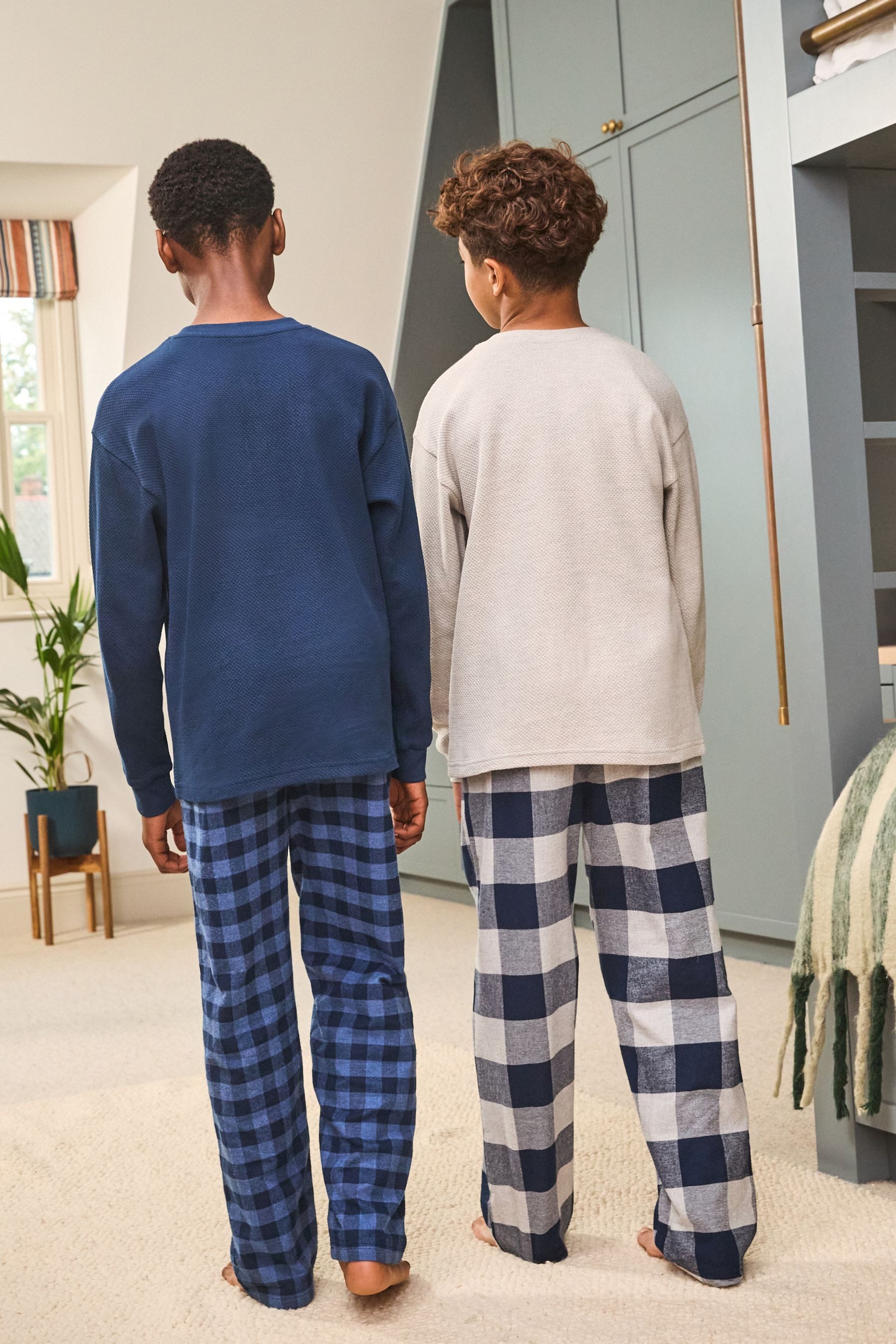 Next Pyjama Karierte Pyjamas aus Webstoff günstig online kaufen