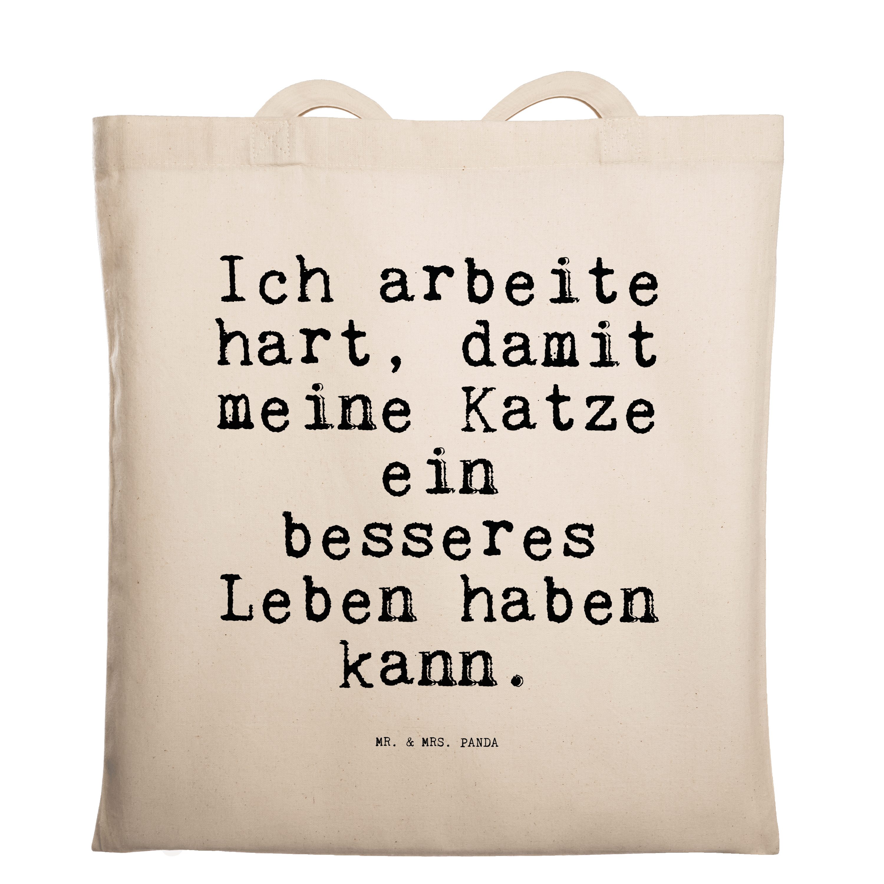 Mr. & Mrs. Panda Tragetasche »Ich arbeite hart, damit... Transparent