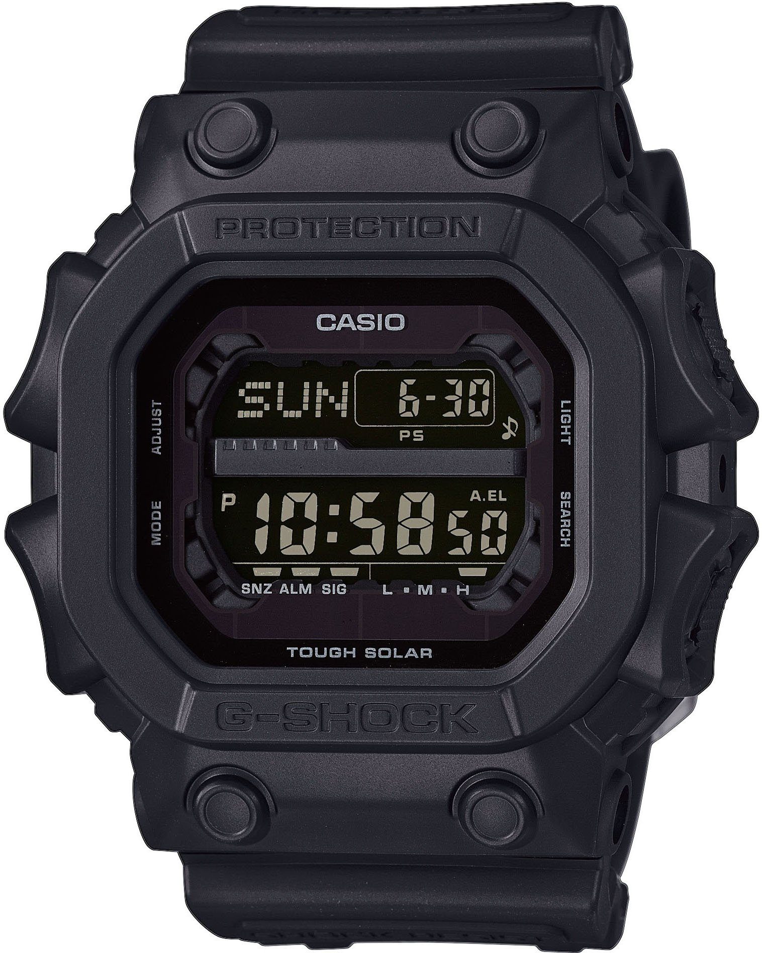 CASIO G SHOCK Chronograph GX 56BB 1ER Solaruhr Armbanduhr Herrenuhr digital retro bis 20 bar wasserdicht Mit Stoppfunktion 1 100 Sek