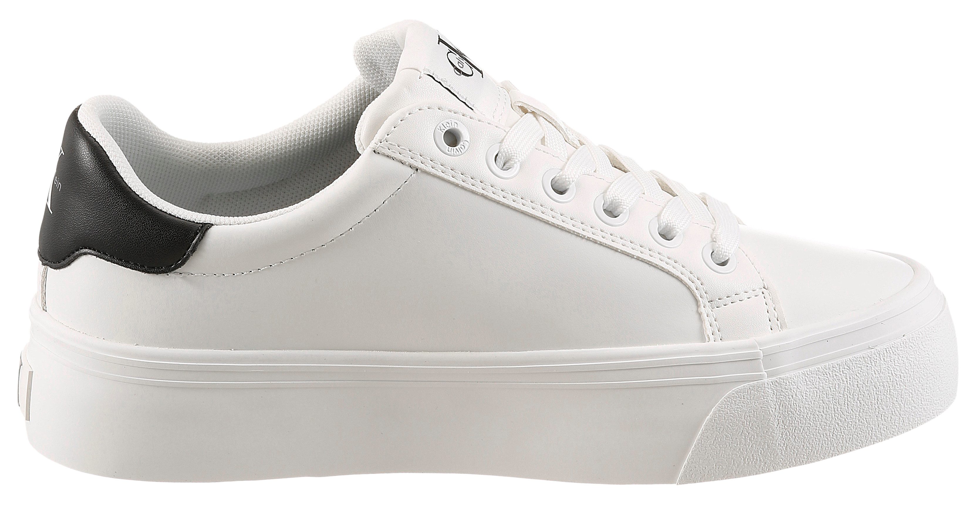 Calvin Klein VULC FLATFORM LACEUP LOW LTH Plateausneaker Schnürschuh, Halbschuh, Freizeitschuh mit seitlichem Logoschriftzug – Bild 5 von 5