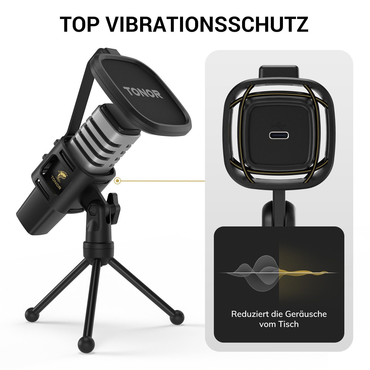 TONOR Mikrofon USB Mikrofon Nierencharakteristik Kondensator Computer PC Mikrofon