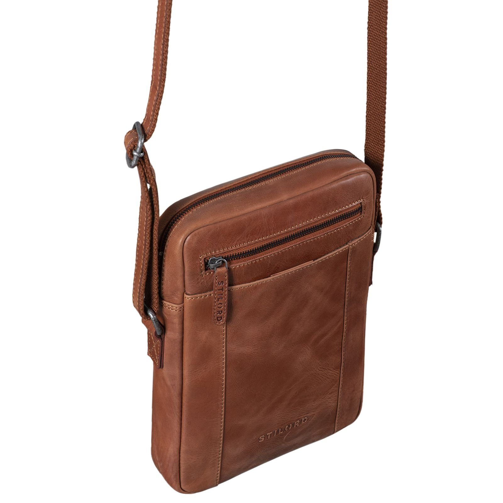 Bag Messenger andorra Messenger Herrentasche "Fox" braun Vintage - Bag Leder STILORD