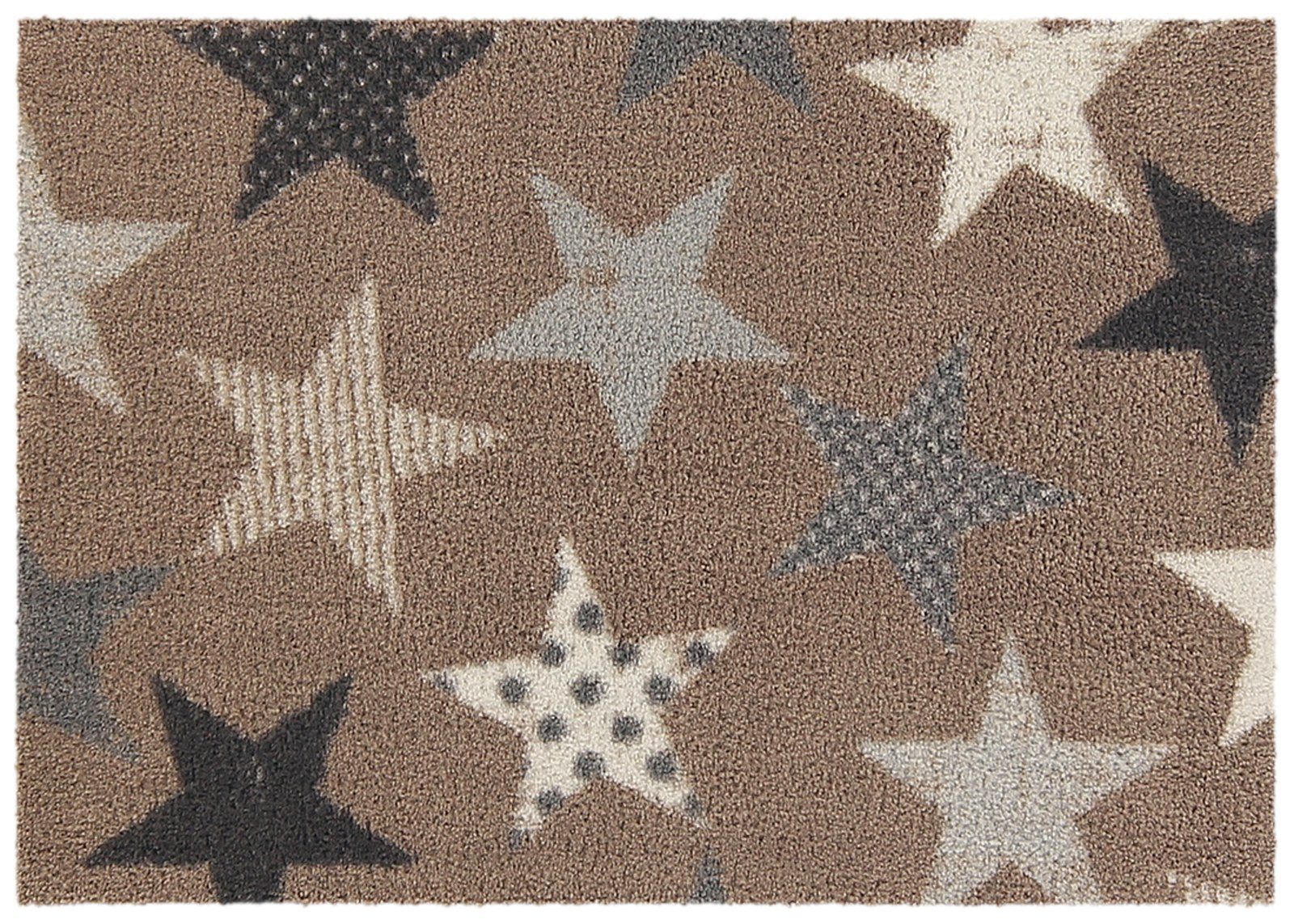 Fußmatte AKZENTE Feel Fußmatte STARS CREAM 50 x 70 cm, akzente, Rechteckig, Höhe: 7 mm, In- und Outdoor, waschbar bei 30° Grad in der Waschmaschine und trocknergeeignet