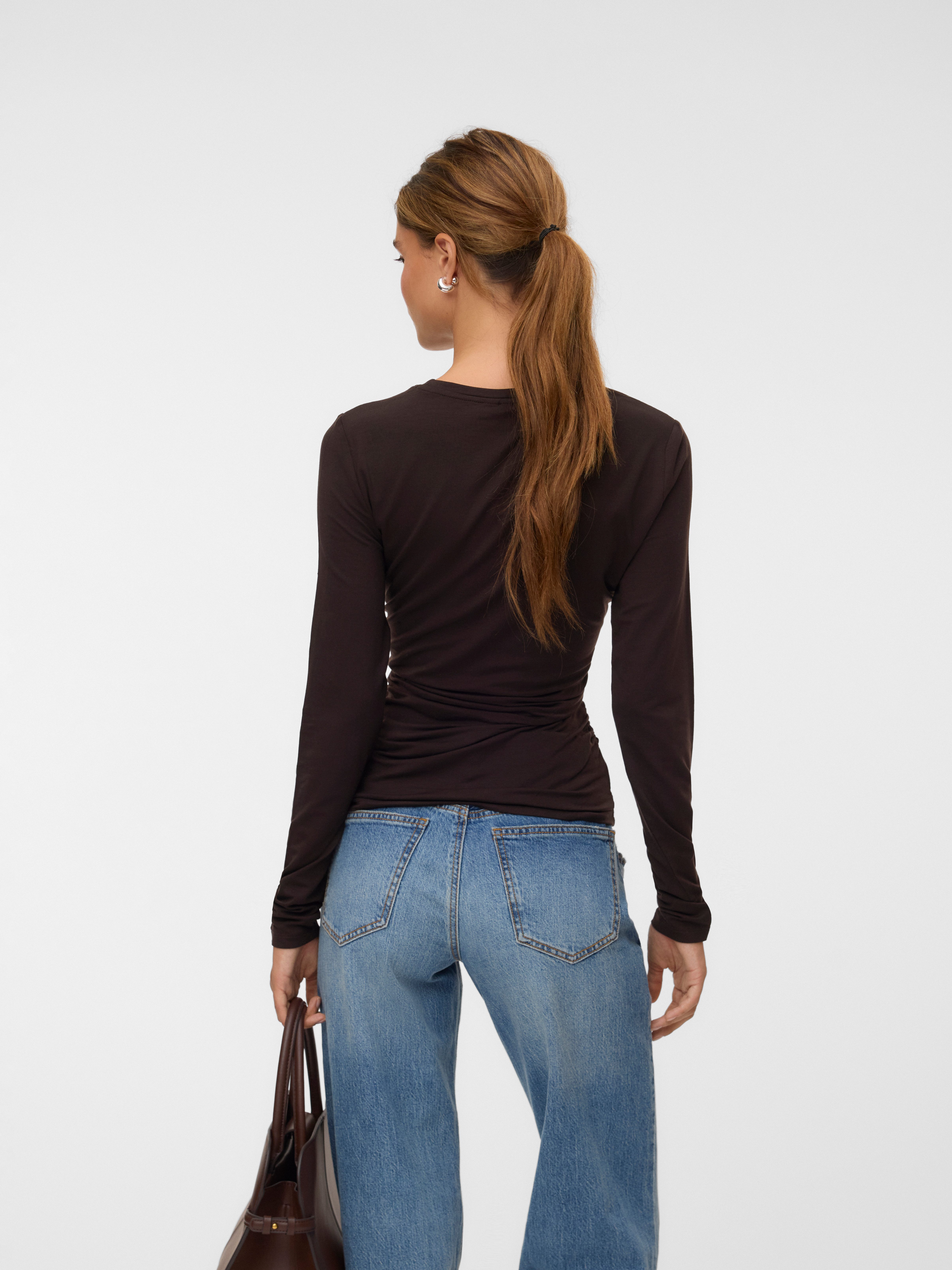 Vero Moda Langarmshirt VMAVA SARAH LS TOP JRS NOOS Materialmix, regular fit