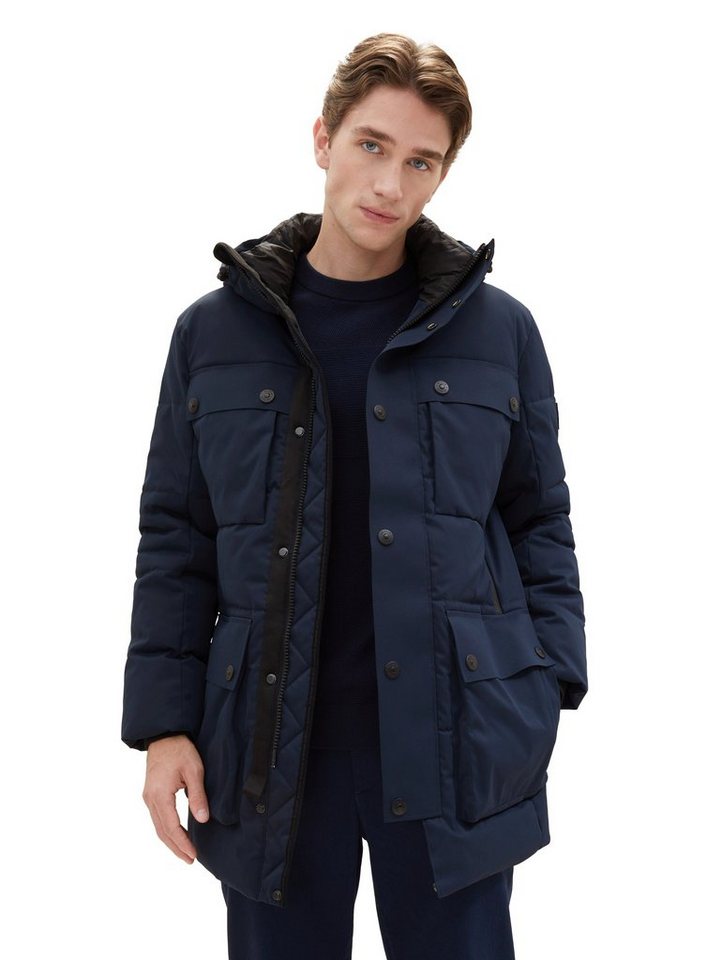 TOM TAILOR Steppmantel mit aufgesetzten Taschen, Die ideale Jacke für den  Winter
